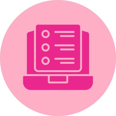 Çevrimiçi Sınav Kabartma Çemberi Gradyan Simgesi