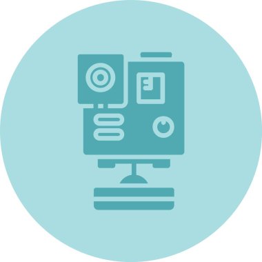 Video Kamera Gopro Glyph Çember Gradyan Simgesi