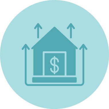 Ev Fiyatları Büyüyen Kabartma Çemberi Gradyan Simgesi