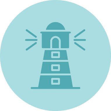 Deniz feneri Kabartma Çemberi Gradyan Simgesi