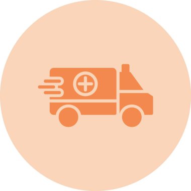 Ambulans Kabartma Çemberi Gradyan Simgesi