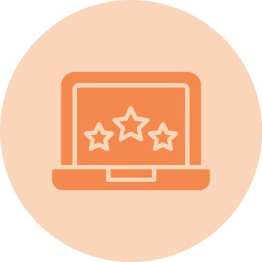 Laptop Kabartma Çemberi Gradyan Simgesi