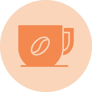 Kahve Kupası Kabartma Çemberi Gradyan Simgesi