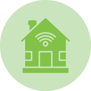 Akıllı Ev Kabartma Çemberi Gradyan Simgesi