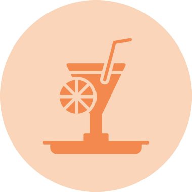 Kokteyl Kabartma Çemberi Gradyan Simgesi