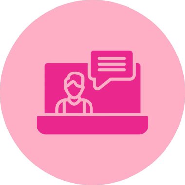 Canlı Chat Kabartma Çemberi Gradyan Simgesi