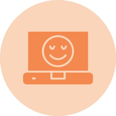 Gülümse Kabartma Çemberi Gradyan Simgesi