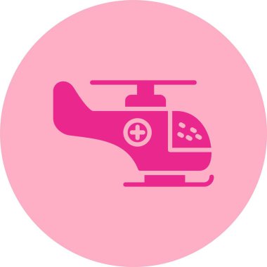 Helikopter Kabartma Çemberi Gradyan Simgesi