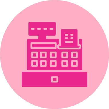 Kasiyer Makine Kabartma Çemberi Gradyan Simgesi