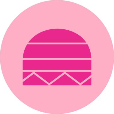 Kış Şapkası Kabartma Çemberi Gradyan Simgesi