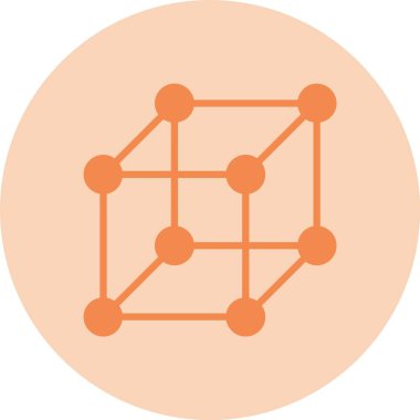 Küp Kabartma Çemberi Gradyan Simgesi