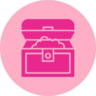 Hazine Sandığı Kabartma Çemberi Gradyan Simgesi