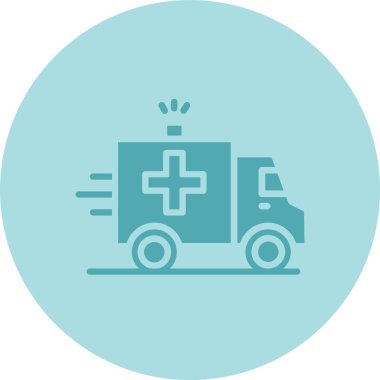 Ambulans Kabartma Çemberi Gradyan Simgesi