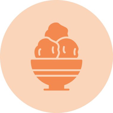 Köfte Kabartma Çemberi Grafik Simgesi