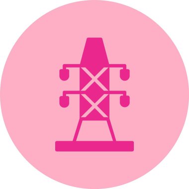 Elektrik Kulesi Kabartma Çemberi Gradyan Simgesi