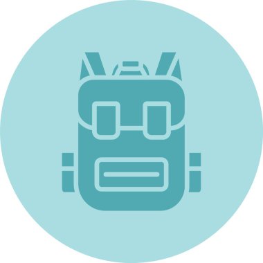 Sırt Çantası Kabartma Çemberi Gradyan Simgesi