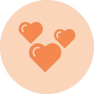 Kalp Kabartma Çemberi Gradyan Simgesi