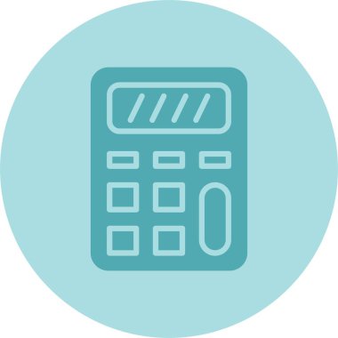 Hesap Makinesi Kabartma Çemberi Gradyan Simgesi