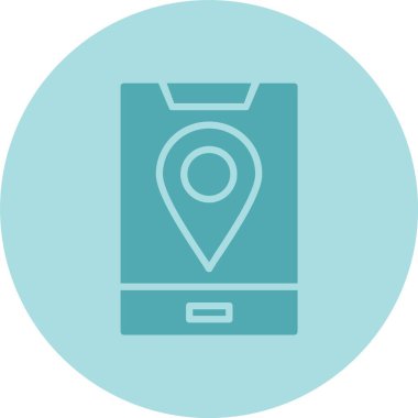 Konum Glyph Çember Gradyan Simgesi