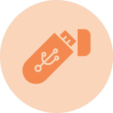 Usb Kabartma Çemberi Gradyan Simgesi