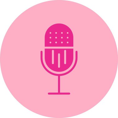 Mic Glyph Çember Gradyan Simgesi