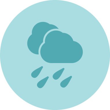 Şiddetli Yağmur Kabartma Çemberi Gradyan Simgesi