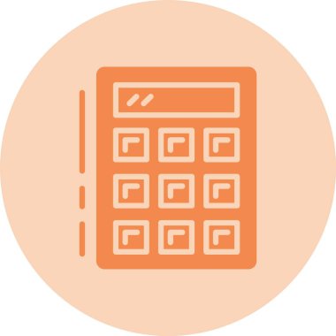 Hesap Makinesi Kabartma Çemberi Gradyan Simgesi