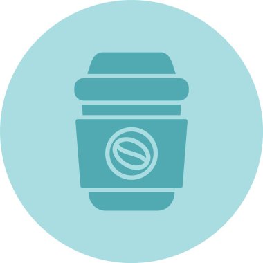 Kahve Kupası Kabartma Çemberi Gradyan Simgesi