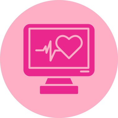 Kalp atışları Glyph Çemberi Gradyan Simgesini izliyor