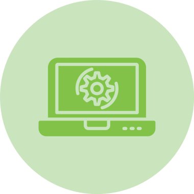 Laptop Kabartma Çemberi Gradyan Simgesi