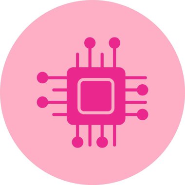 Çip Kabartma Çemberi Gradyan Simgesi