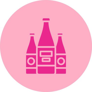 Alkolik İçecekler Kabartma Çemberi Gradyan Simgesi