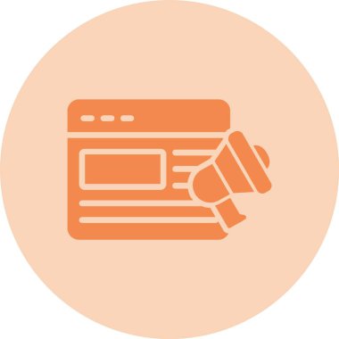 İçerik Pazarlama Kabartma Çemberi Gradyan Simgesi