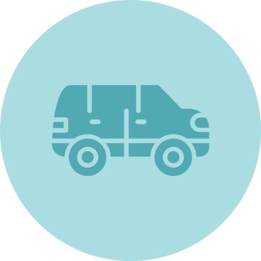 Mini Van Glyph Çember Gradyan Simgesi