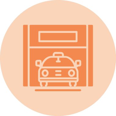 Garaj Kabartma Çemberi Gradyan Simgesi