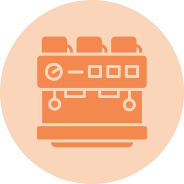 Espresso Makinesi Kabartma Çemberi Gradyan Simgesi