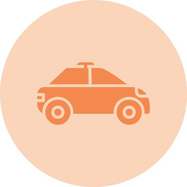 Polis Otomobili Kabartma Çemberi Grafik Simgesi