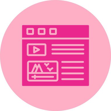 Video İçeriği Kabartma Çemberi Gradyan Simgesi