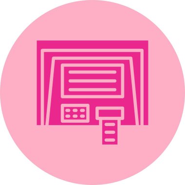 Atm Makinesi Kabartma Çemberi Gradyan Simgesi