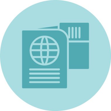 Pasaport Kabartma Çemberi Gradyan Simgesi