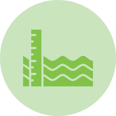 Deniz Seviyesi Kabartma Çemberi Gradyan Simgesi