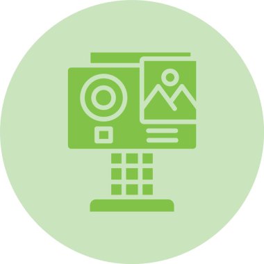 Eylem Kamerası Kabartma Çemberi Gradyan Simgesi