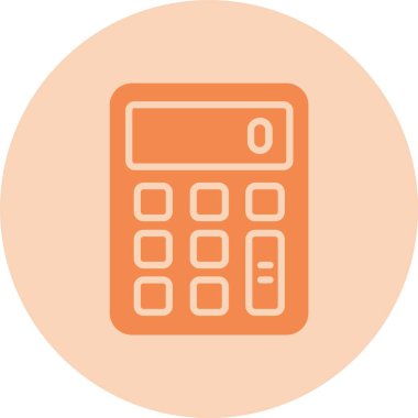 Hesap Makinesi Kabartma Çemberi Gradyan Simgesi