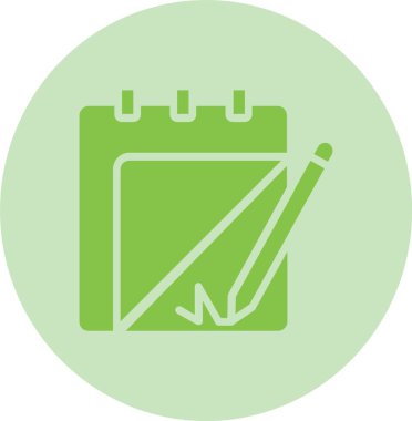 Not Defteri Kabartma Çemberi Gradyan Simgesi