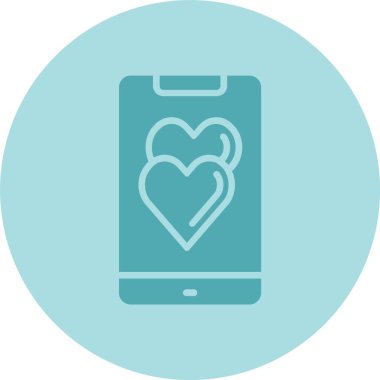 Kalp Kabartma Çemberi Gradyan Simgesi