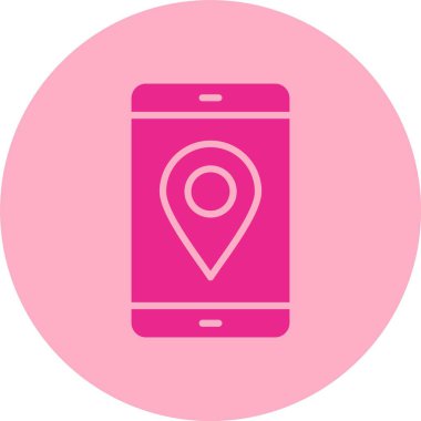 Konum Glyph Çember Gradyan Simgesi