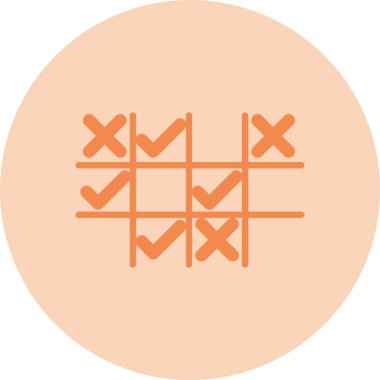 Tic Tac Toe Kabartma Çember Gradyan Simgesi