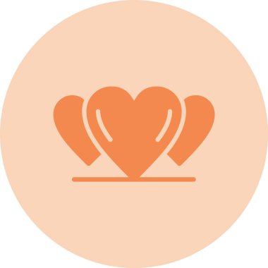 Kalp Kabartma Çemberi Gradyan Simgesi