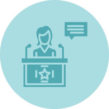 Konuşma Kabartma Çemberi Gradyan Simgesi