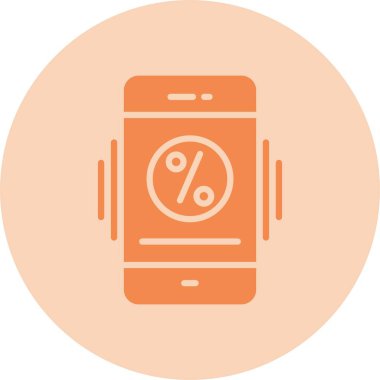 Faiz Oranı Kabartma Çemberi Gradyan Simgesi